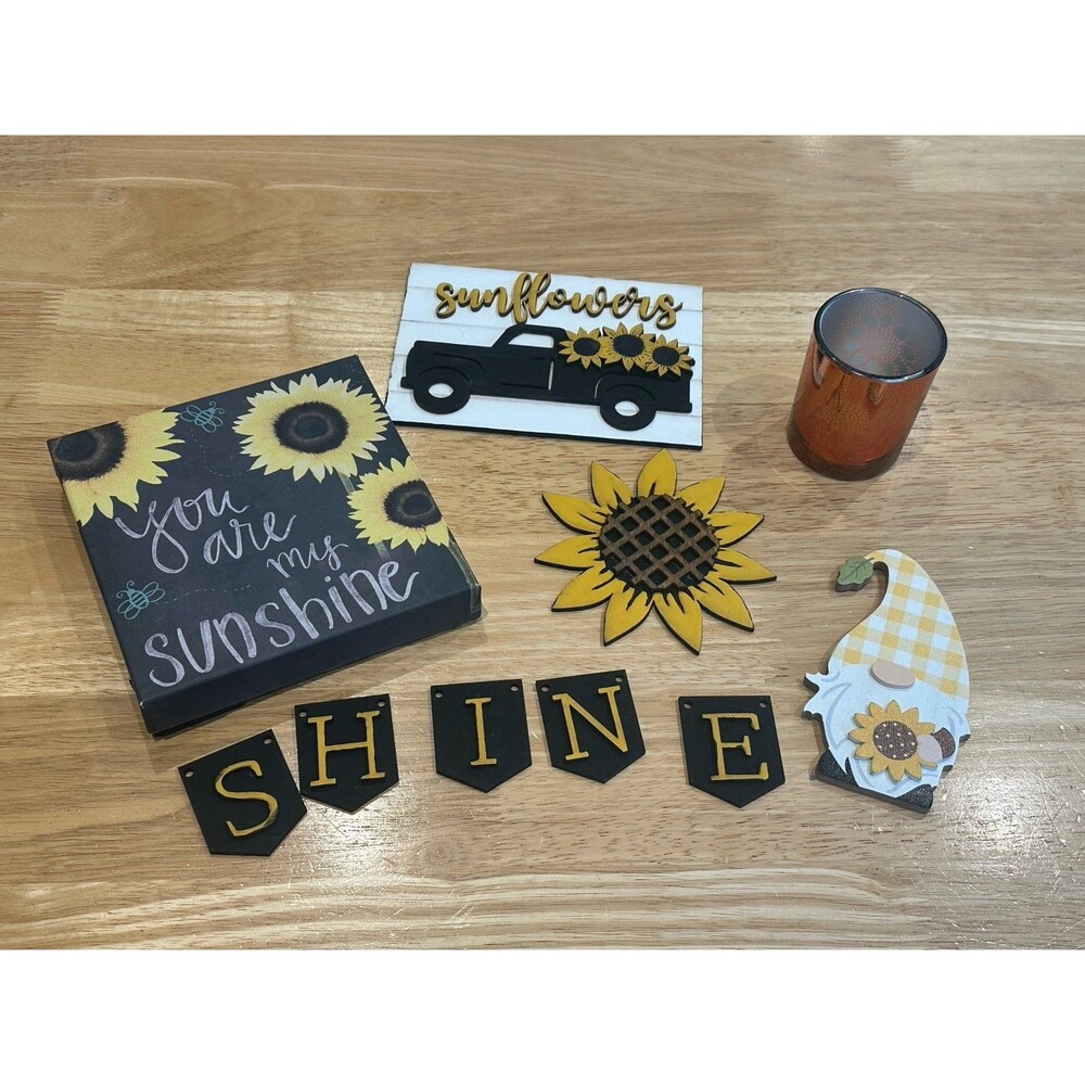 Sunflower Tier Tray Decor